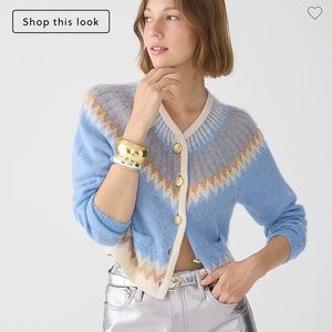 JCrew Yolk Fair Isle Lady Sweater Large NWT